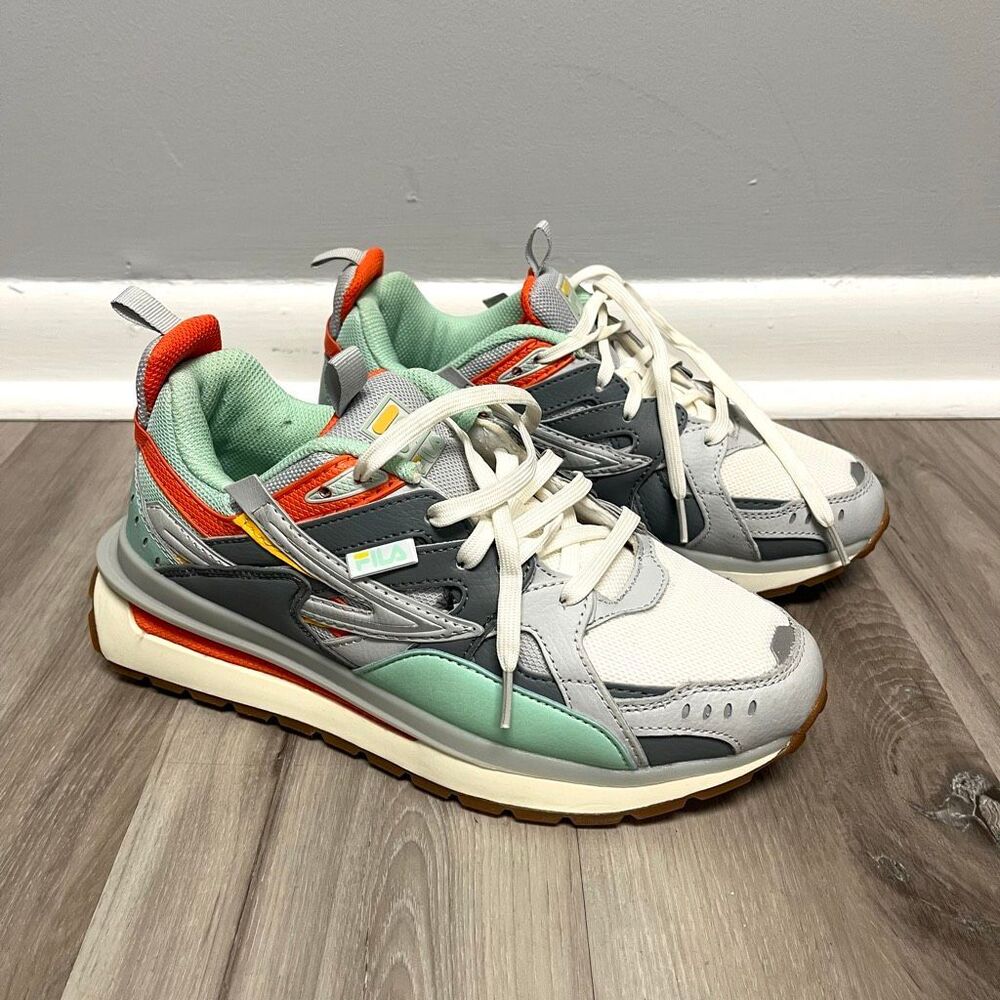 Fila Sneakers Women’s 7.5 Sandenal Teal, Orange & Gray Lace Up
